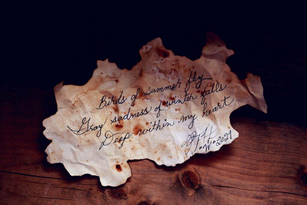 Photo by Poppy Thomas Hill: https://www.pexels.com/photo/white-burnt-paper-with-text-on-brown-wooden-table-6535877/